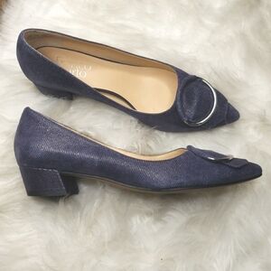 Franco Sarto Women's Vino Pump Navy embossed 5.5M